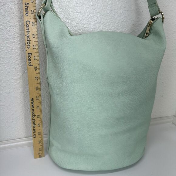 STREET LEVEL Bucket Bag Tote Suede Tassel Shoulder Boho Faux Leather Mint Green - Picture 5 of 16